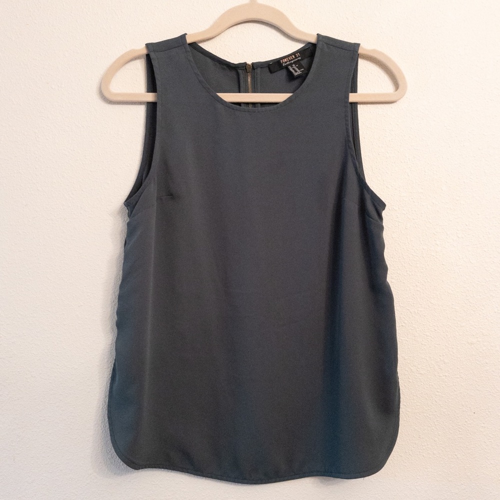 Forever 21 Contemporary Dark Teal Sleeveless Blouse